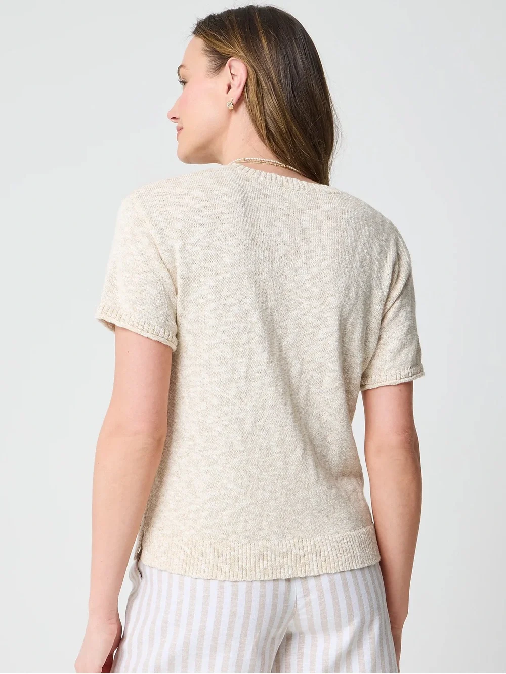 J. Crew Ivory Crewneck Knit Sweater